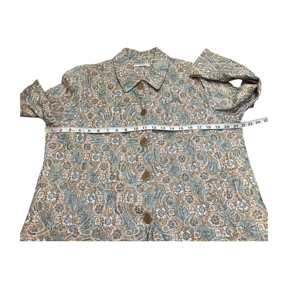 Rebecca Malone Jacket Women's Multi Paisley Print Cotton Stretch Button Front - Picture 4 of 8